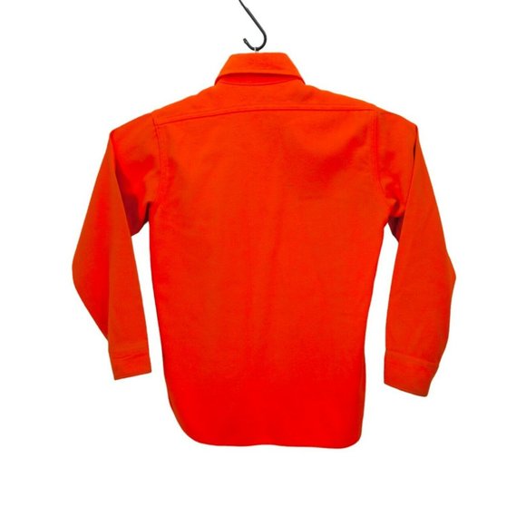 Woolrich VTG LS Shirt Acrylic Bright Orange Hunting Men's Medium Pockets Flaws‎ - Picture 3 of 15